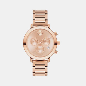 Bold Women Quartz Rose Gold Dial Chronograph Stainless Steel Watch 3600886