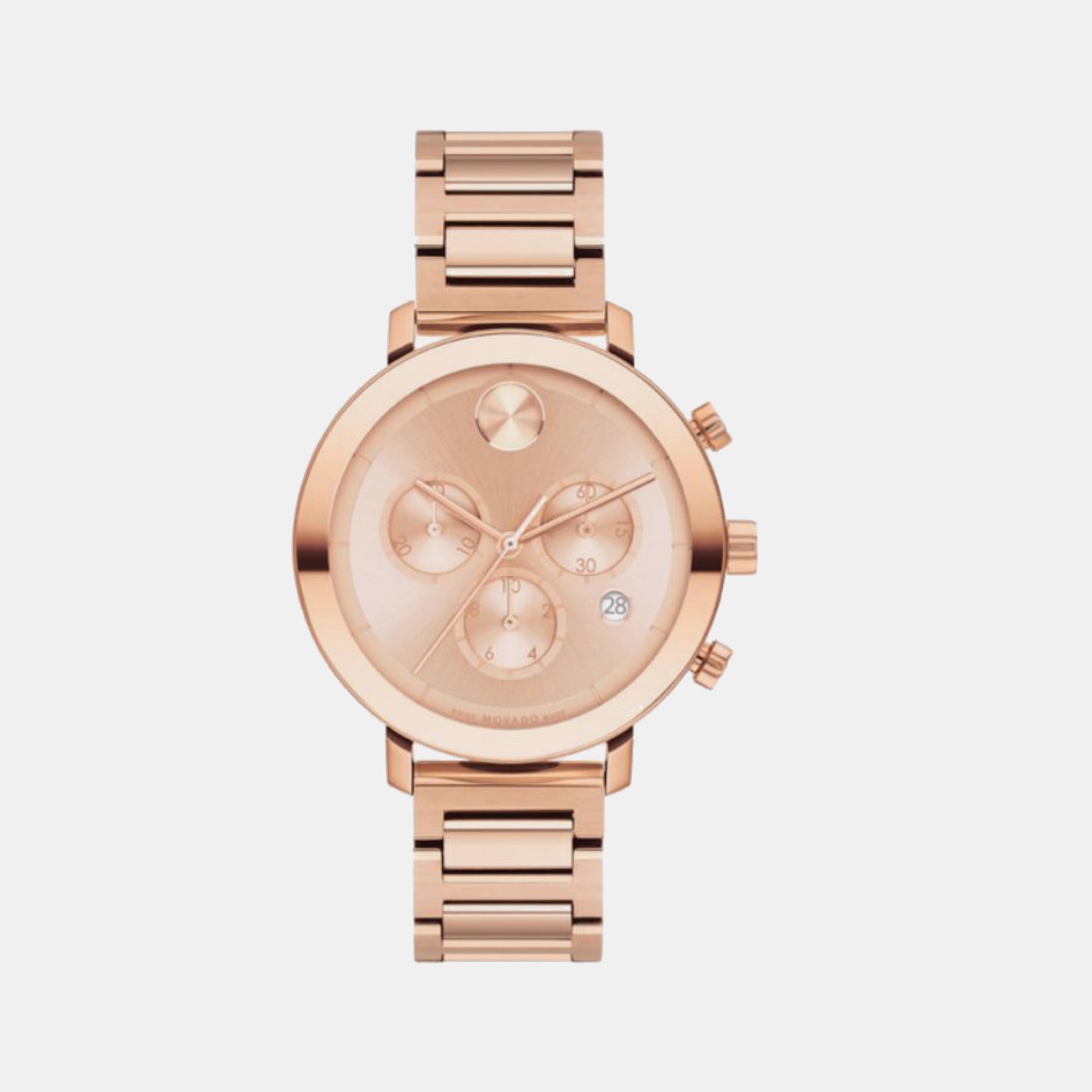Bold Women Quartz Rose Gold Dial Chronograph Stainless Steel Watch 3600886