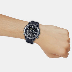 Edifice Men Quartz Black Dial Analog-Digital Resin Watch ED578