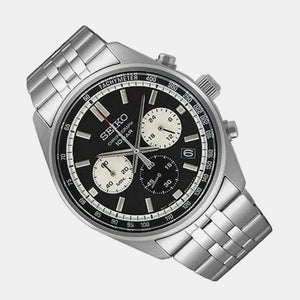 Dress Men Quartz Black Dial Chronograph Stainless Steel Watch SSB429P1