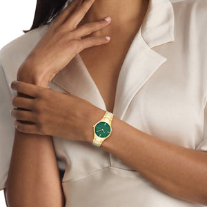 Admire Women Quartz Green Dial Analog Stainless Steel Watch 25200333