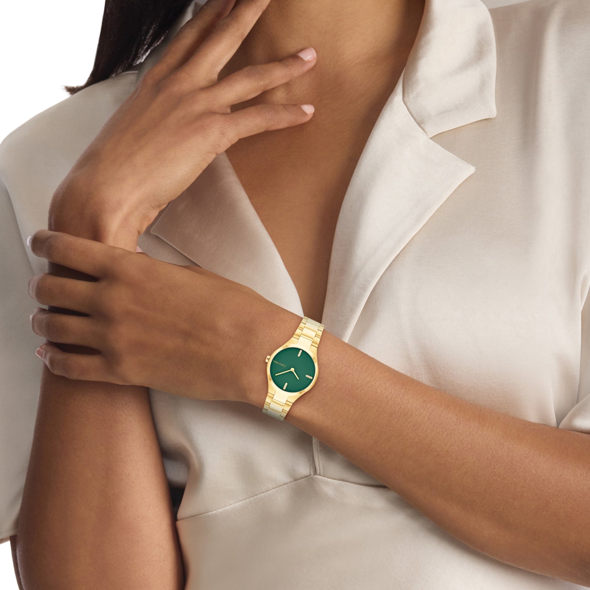 Admire Women Quartz Green Dial Analog Stainless Steel Watch 25200333