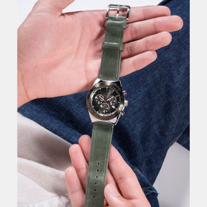 Clubhouse Chrono Men Quartz Green Dial Chronograph Leather Watch Z17004G9MF