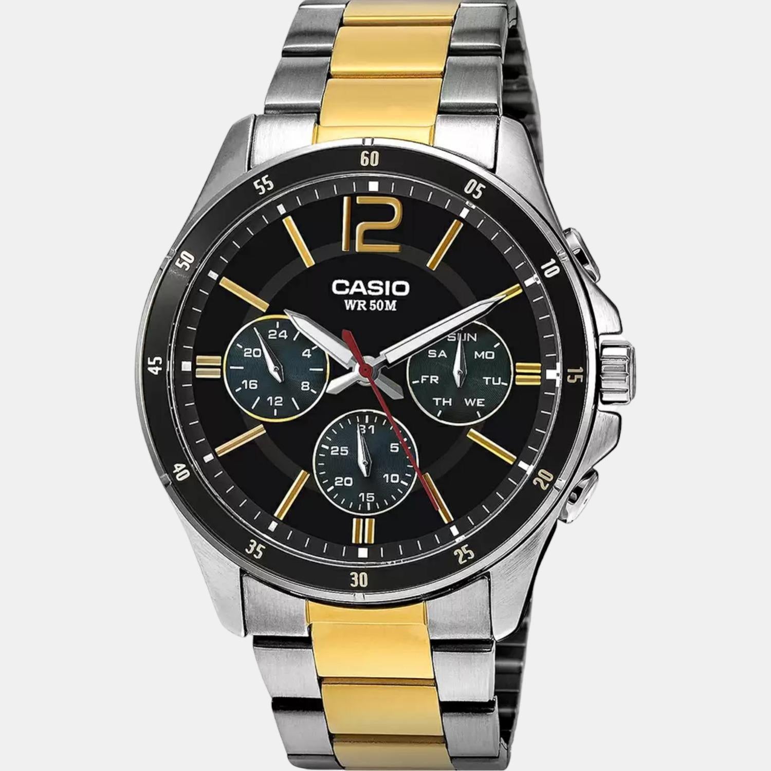 Enticer Men Quartz Black Dial Chronograph Stainless Steel Watch A1652
