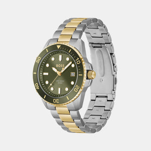 Ace Men Quartz Olive Green Dial Analog Stainless Steel Watch 1514011