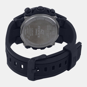 Edifice Men Quartz Black Dial Analog-Digital Resin Watch ED577