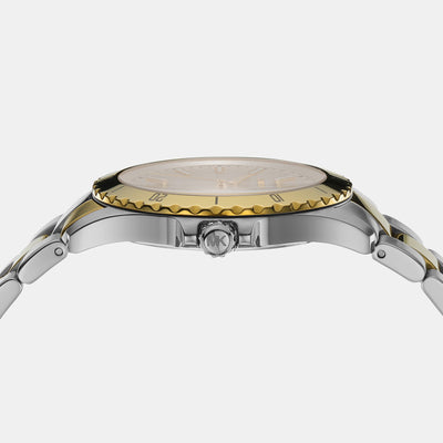 Everest Men Quartz Silver Dial Analog Stainless Steel Watch MK9141