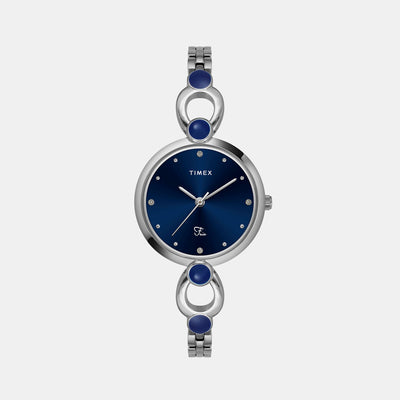 Fria Women Quartz Blue Dial Analog Brass Watch TWEL18100