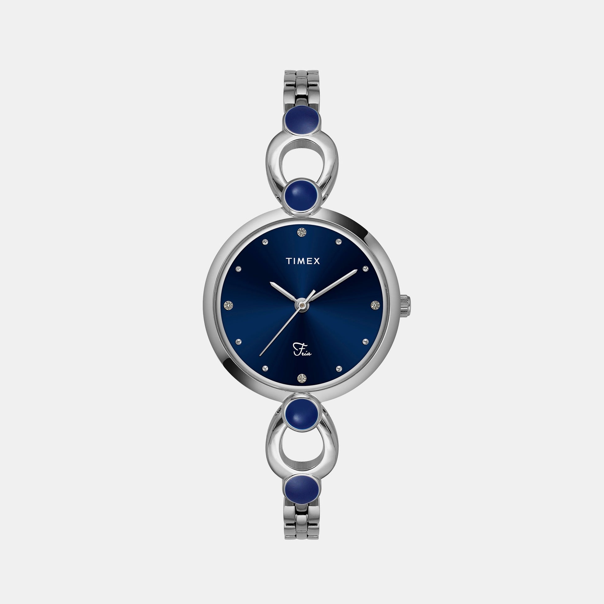 Fria Women Quartz Blue Dial Analog Brass Watch TWEL18100