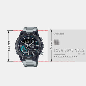 Edifice Men Quartz Black Dial Analog-Digital Stainless Steel Watch ED575
