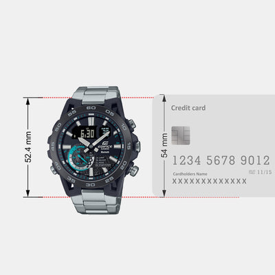 Edifice Men Quartz Black Dial Analog-Digital Stainless Steel Watch ED575
