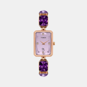 Fria Women Quartz Lavender Dial Analog Brass Watch TWEL16901
