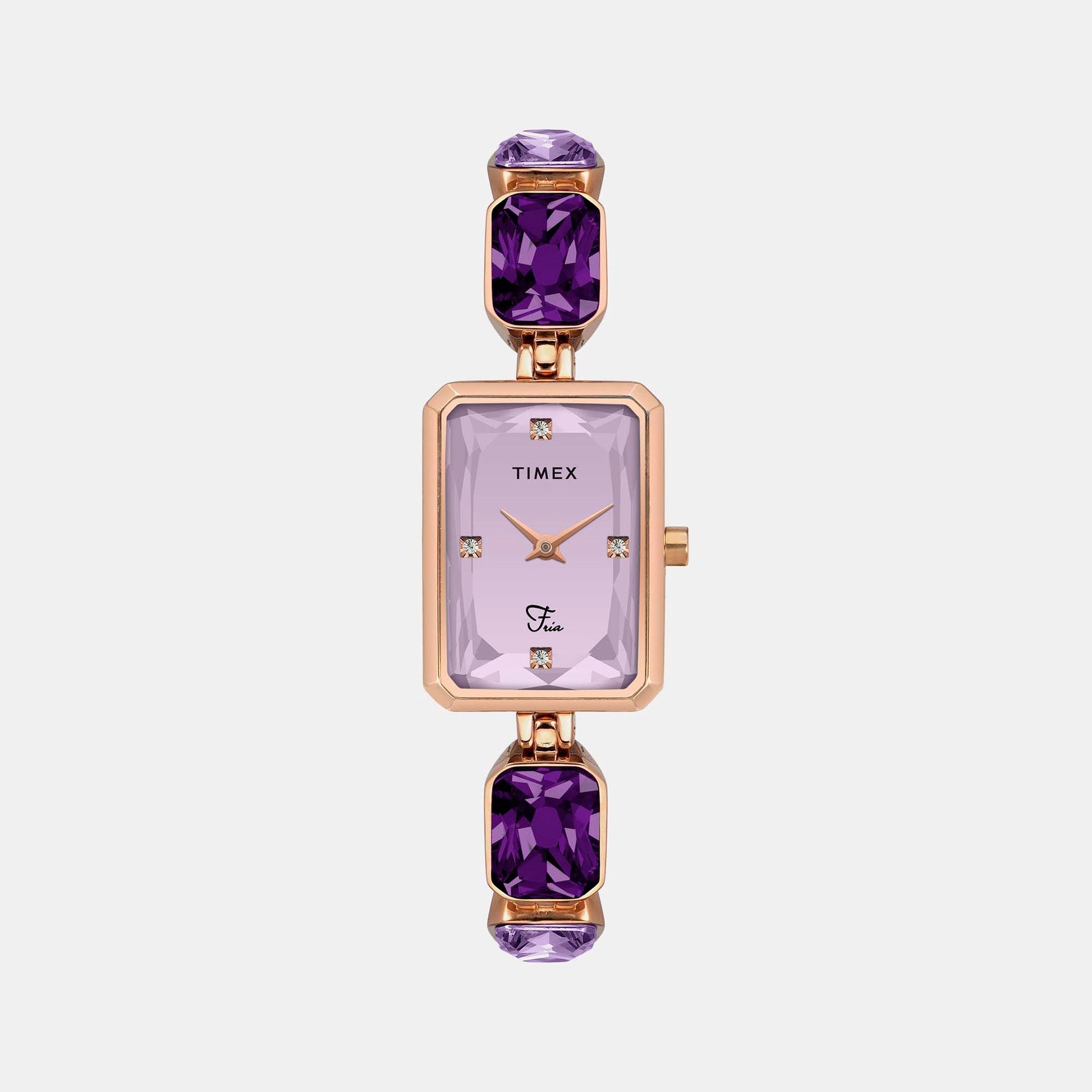 Fria Women Quartz Lavender Dial Analog Brass Watch TWEL16901