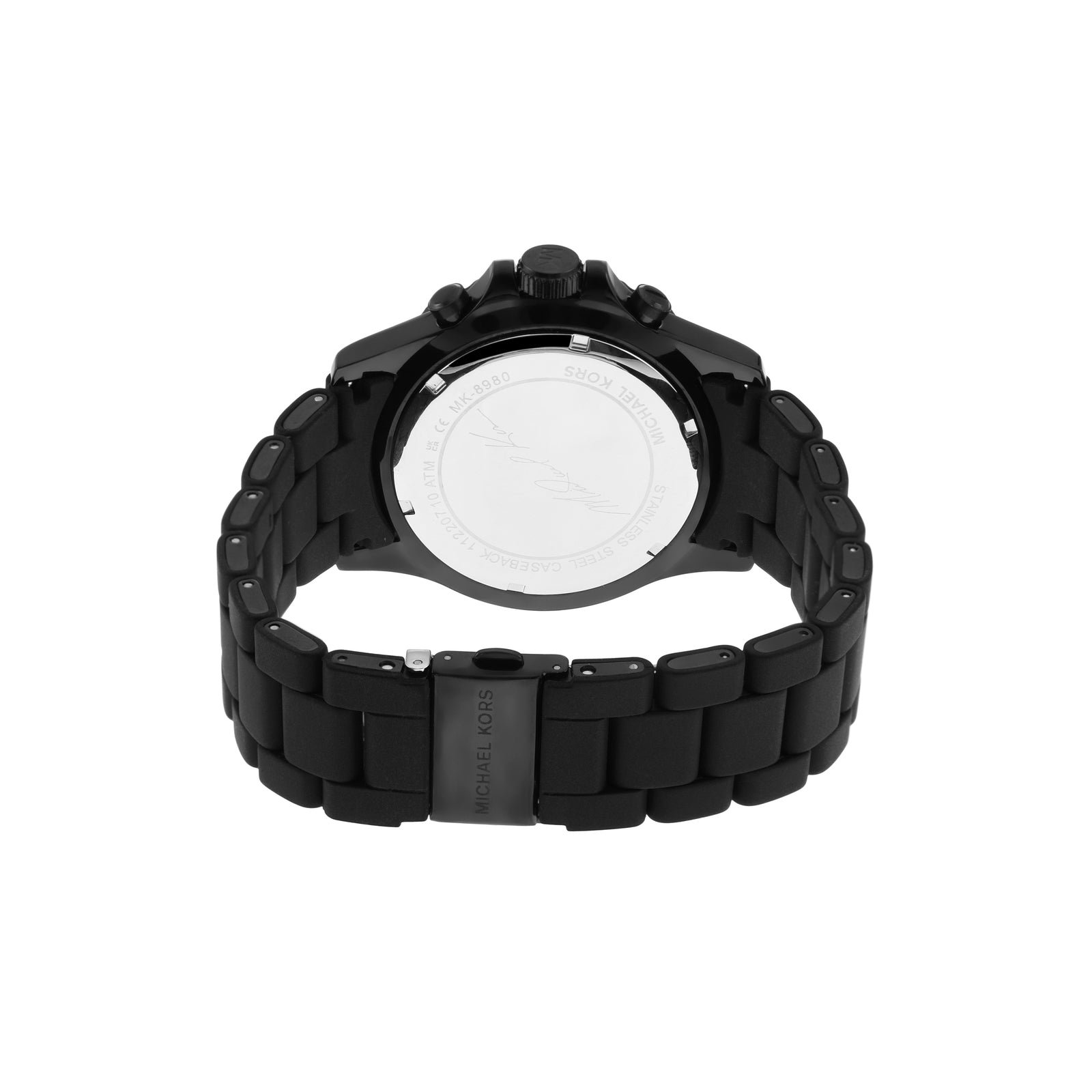 Everest Men Quartz Black Dial Chronograph Silicone Watch MK8980