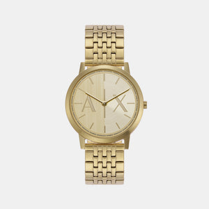 Dale Men Quartz Gold Dial Analog Stainless Steel Watch AX2871