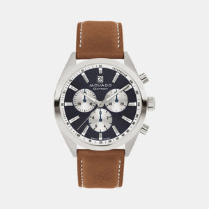 Heritage Men Quartz Blue Dial Chronograph Leather Watch 3650181