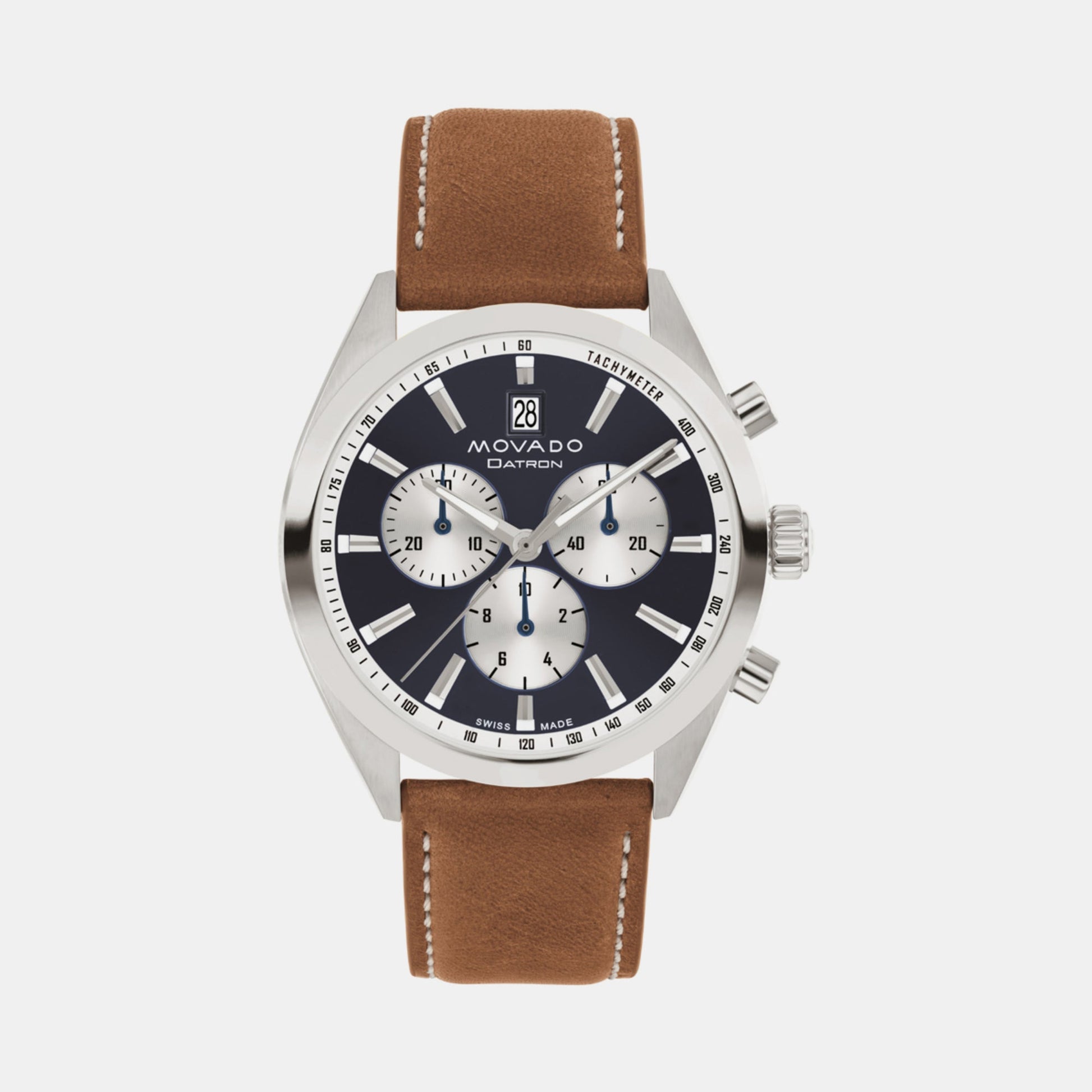 Heritage Men Quartz Blue Dial Chronograph Leather Watch 3650181