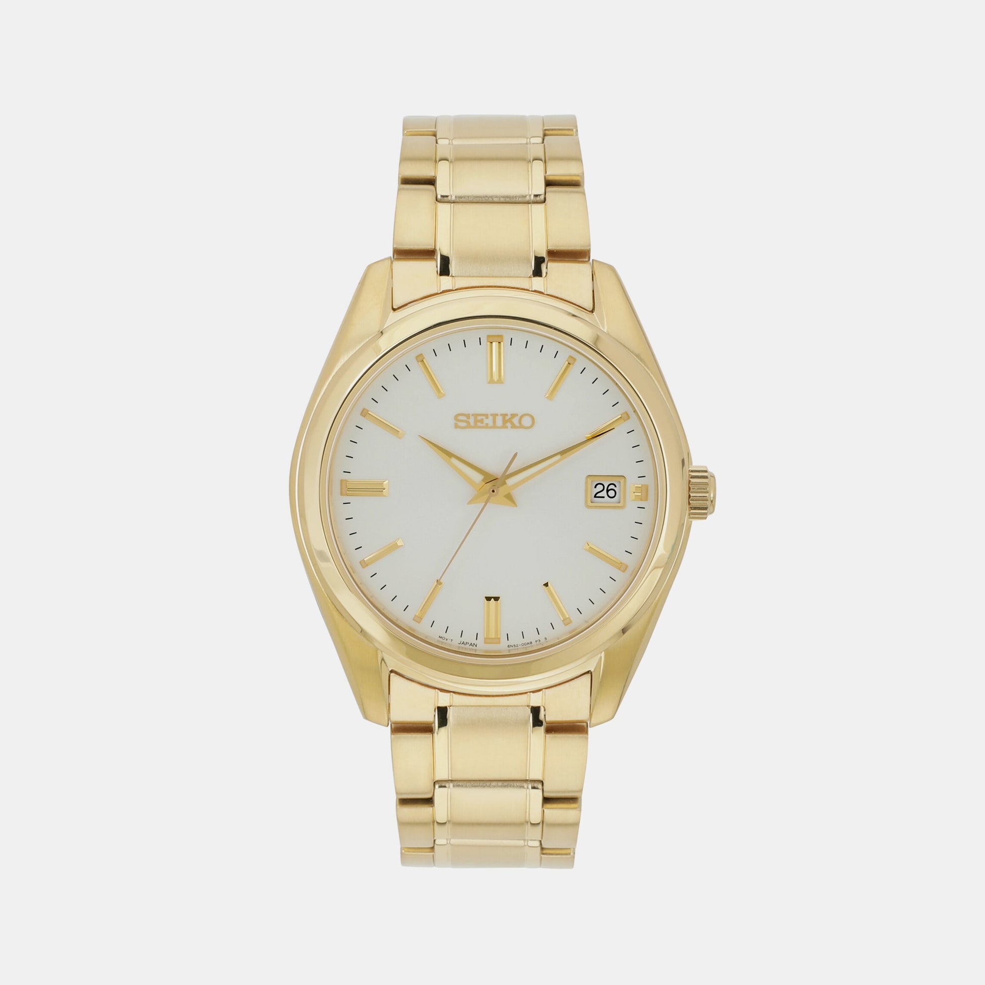Dress Men Quartz White Dial Analog Stainless Steel Watch SUR314P1