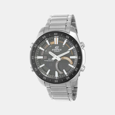 Edifice Men Quartz Black Dial Analog Stainless Steel Watch EX502