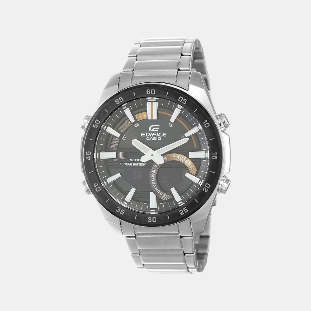 Edifice Men Quartz Black Dial Analog Stainless Steel Watch EX502