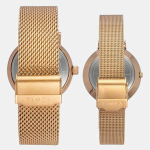 Fashion Couple Quartz Blue Dial Analog Brass Watch TW00PR293