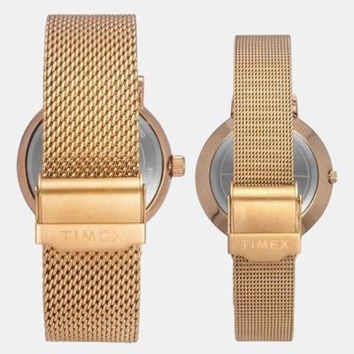 Fashion Couple Quartz Blue Dial Analog Brass Watch TW00PR293