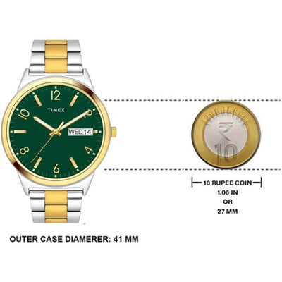 Classics Men Quartz Green Dial Analog Stainless Steel Watch TWTG10006