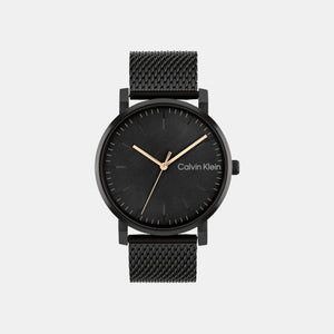 Ck Slate Men Quartz Black Dial Analog Stainless Steel Watch 25200259