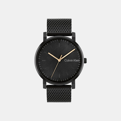 Ck Slate Men Quartz Black Dial Analog Stainless Steel Watch 25200259