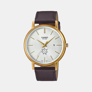 Enticer Men Quartz White Dial Analog Leather Watch A2053