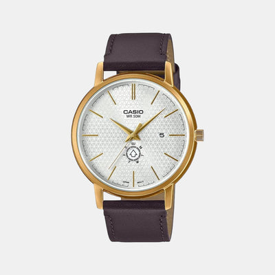 Enticer Men Quartz White Dial Analog Leather Watch A2053