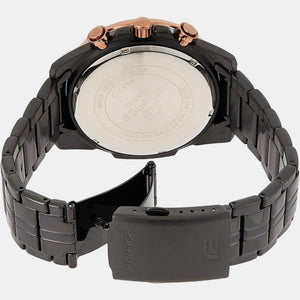 Edifice Men Quartz Black Dial Chronograph Stainless Steel Watch EX492