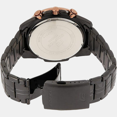 Edifice Men Quartz Black Dial Chronograph Stainless Steel Watch EX492