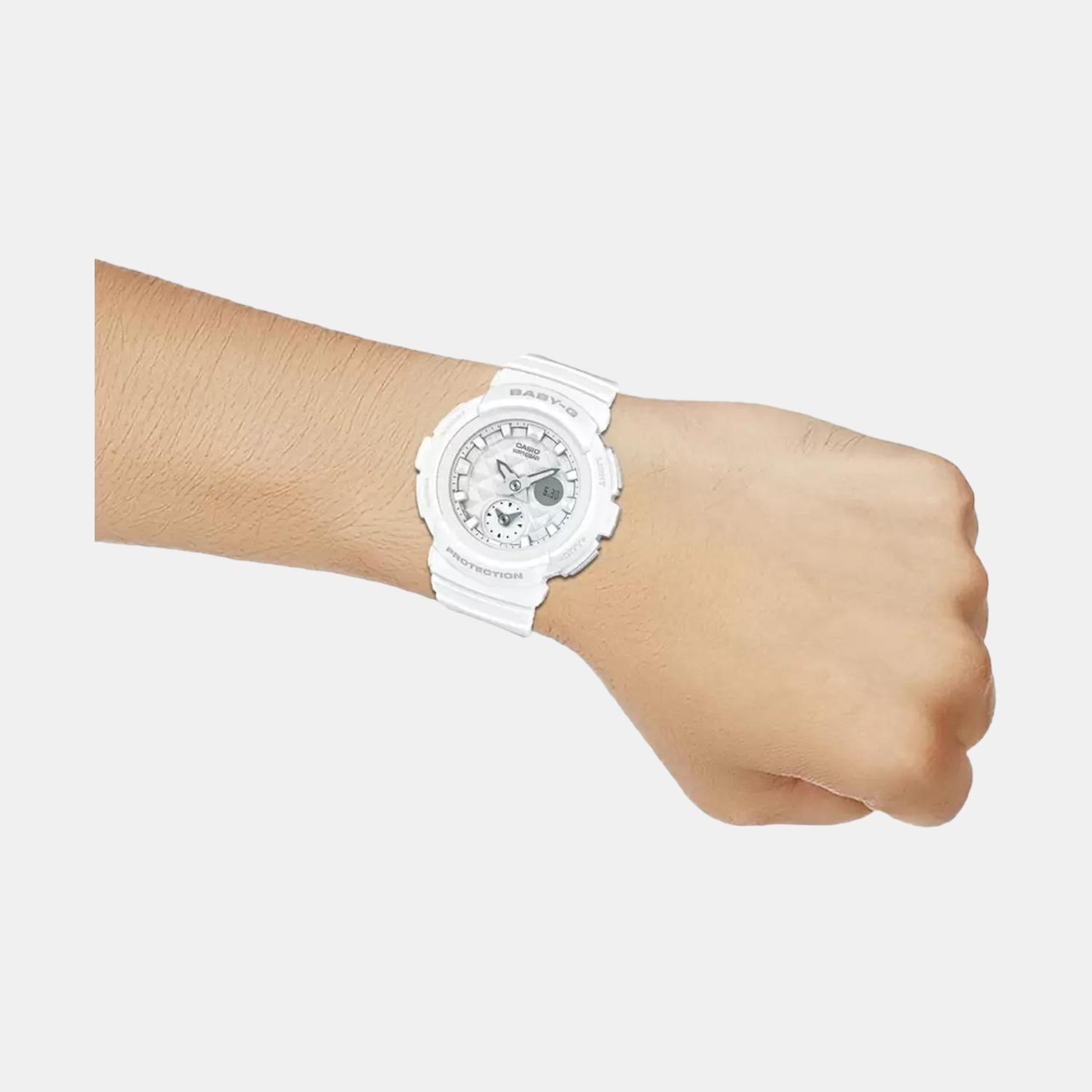 Baby-G Women Quartz White Dial Analog-Digital Resin Watch BX076