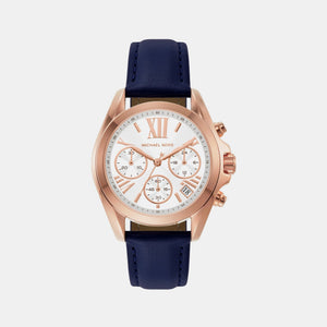 Bradshaw Women Quartz White Dial Chronograph Leather Watch MK2960