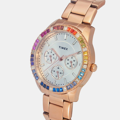 E Class Women Quartz Silver Dial Analog Stainless Steel Watch TWEL16802