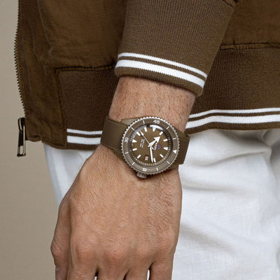 Captain Cook Men Automatic Brown Dial Analog Rubber Watch R32130318