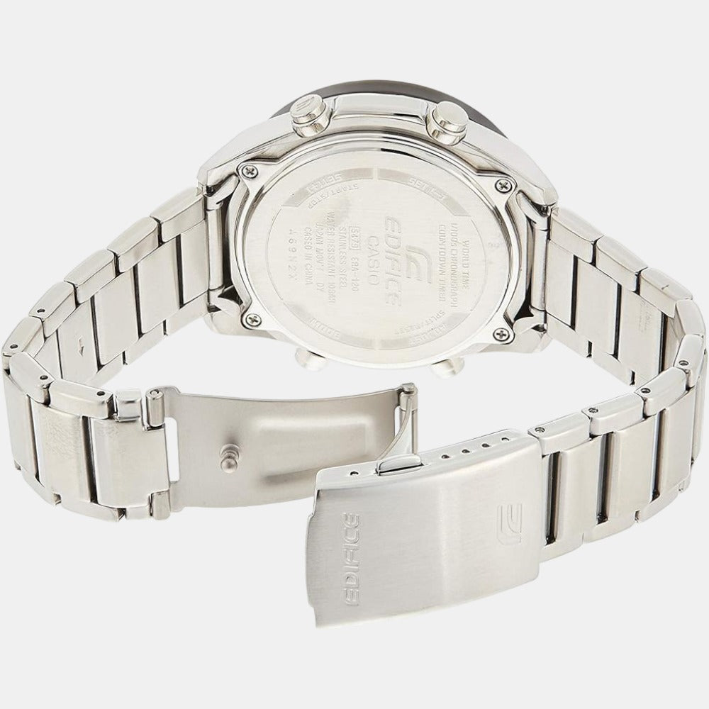 Edifice Men Quartz Black Dial Analog Stainless Steel Watch EX501