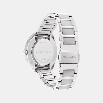 Ck Adorn Women Quartz White Dial Analog Stainless Steel Watch 25200275