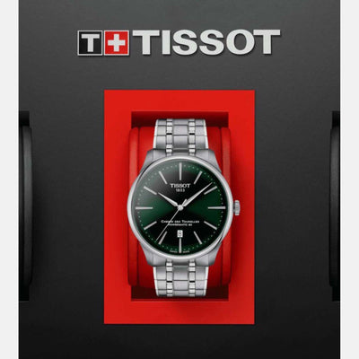 Chemin Des Tourelles Men Automatic Green Dial Analog Stainless steel Watch T1394071109100