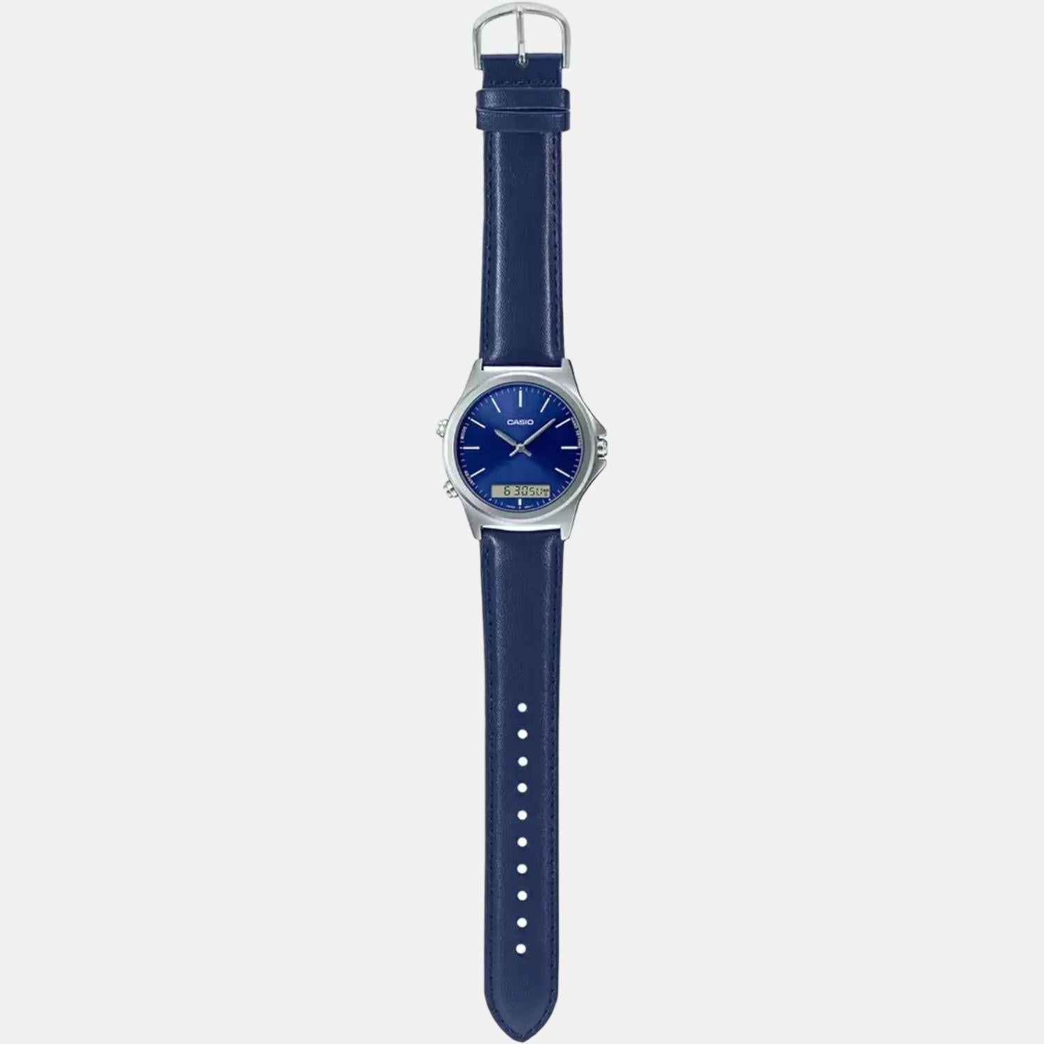 Enticer Men Quartz Blue Dial Analog Leather Watch A1928