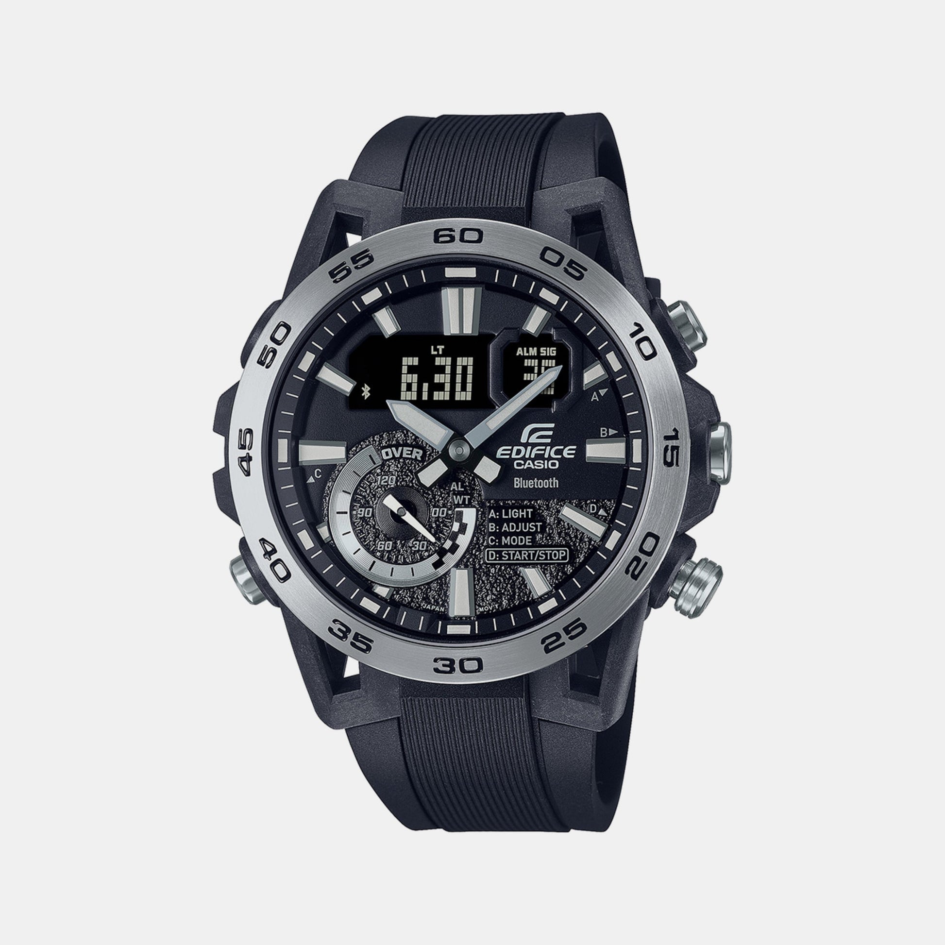 Edifice Men Quartz Black Dial Analog-Digital Resin Watch ED578