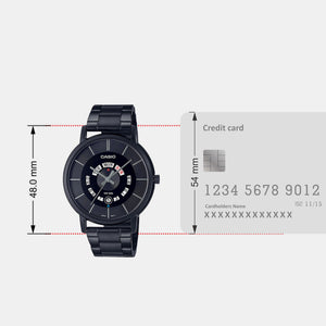 Enticer Men Quartz Black Dial Analog Stainless Steel Watch A2134