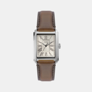 Carraway Men Quartz Cream Dial Analog Leather Watch FS6012
