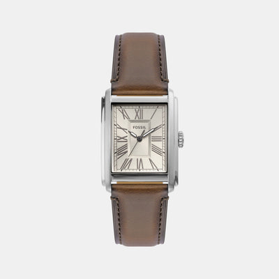 Carraway Men Quartz Cream Dial Analog Leather Watch FS6012