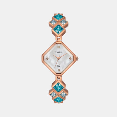 Fria Women Quartz Mother Of Pearl Dial Analog Brass Watch TWEL17200