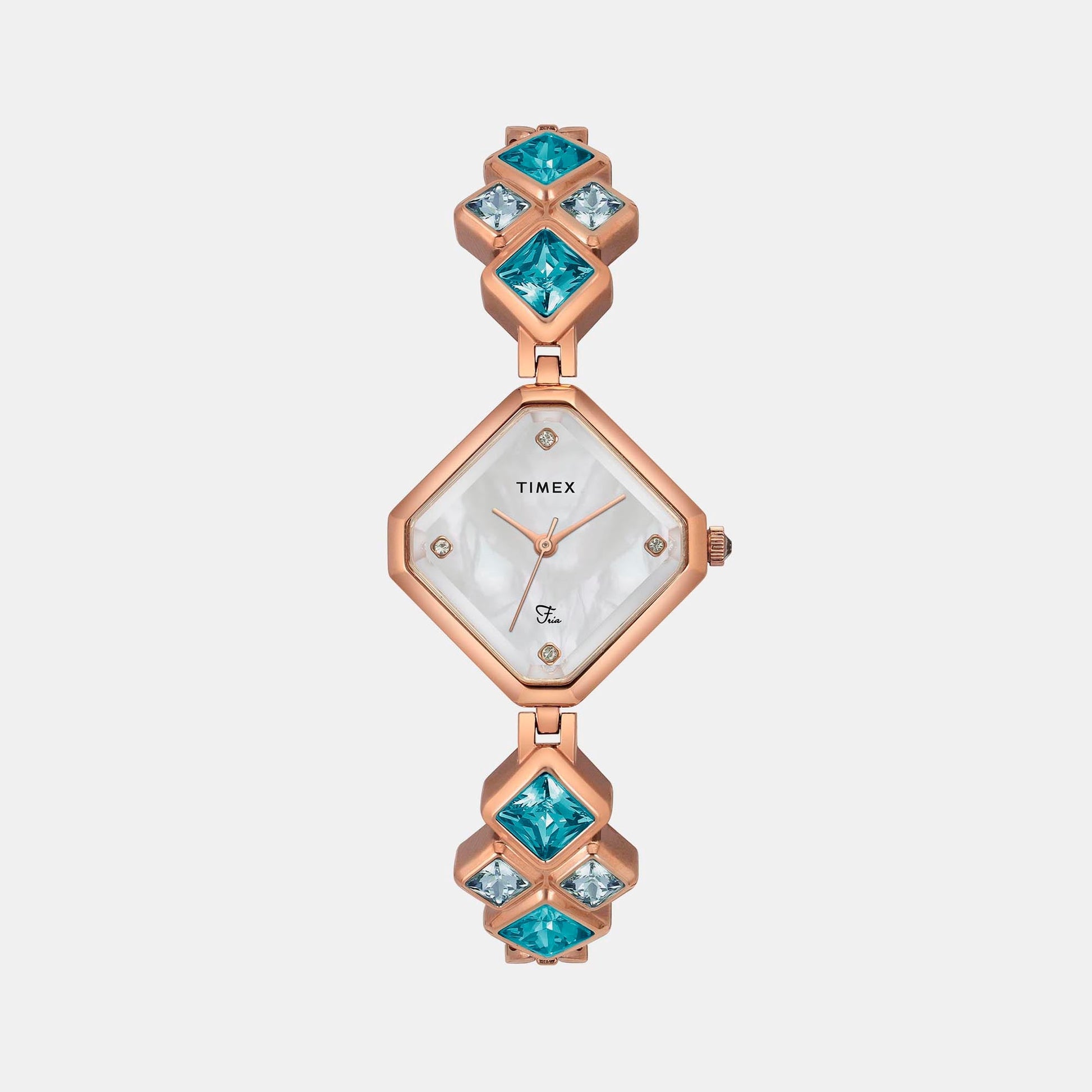 Fria Women Quartz Mother Of Pearl Dial Analog Brass Watch TWEL17200