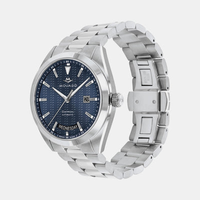 Heritage Men Quartz Blue Dial Analog Stainless Steel Watch 3650177
