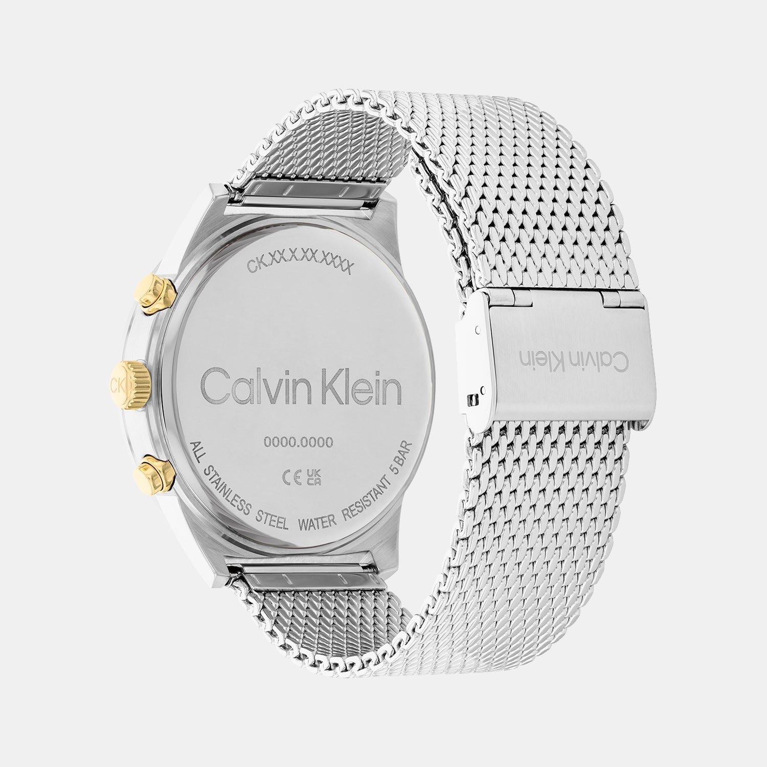 Ck Impressive Men Quartz Black Dial Chronograph Mesh Watch 25200296