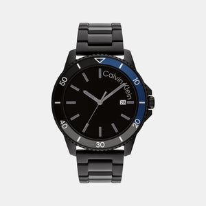 Aqueous Men Quartz Black Dial Analog Stainless Steel Watch 25200382